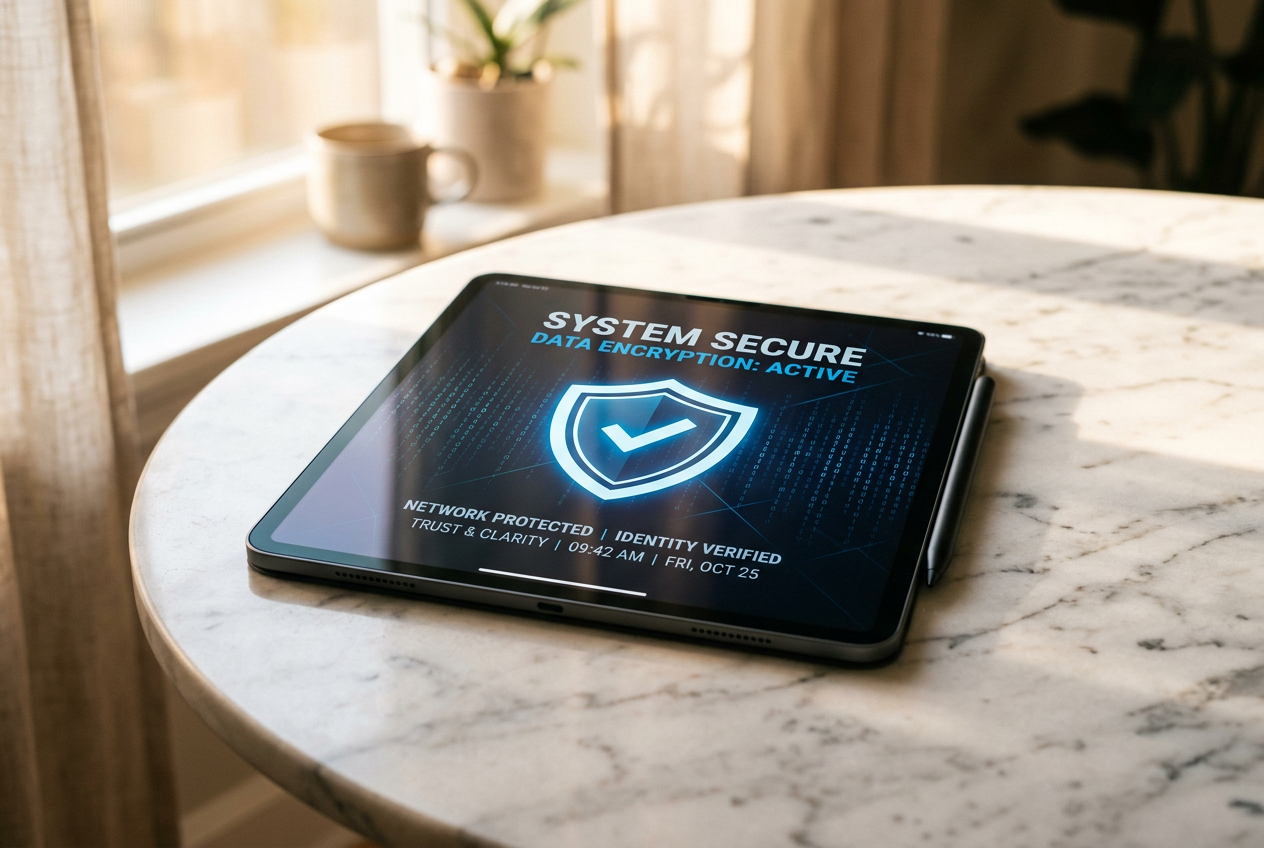 Abstract visualization of digital security and encryption for financial data.